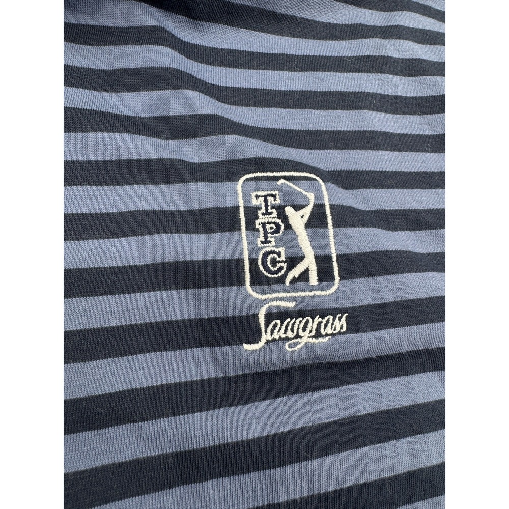 Nike Dri-FIT TPC Sawgrass Golf Polo Shirt Mens XL Blue Striped Short Sleeve - Picture 5 of 9